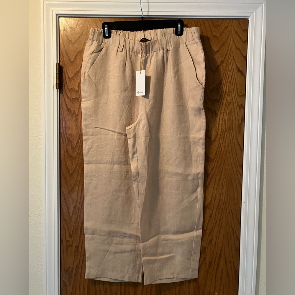 Quince pull on linen pants size large color flax